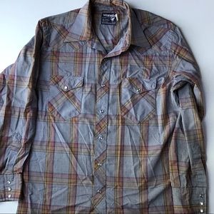 Vintage Wrangler Cowboy Cut Plaid w/ Snaps